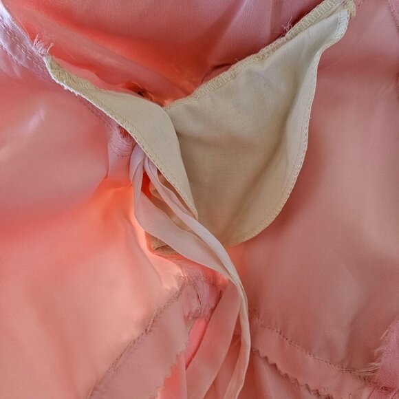 Vintage 60s 70s Light Pink Chiffon Princess Cocktail Evening Dress Gown L Large - Picture 13 of 14